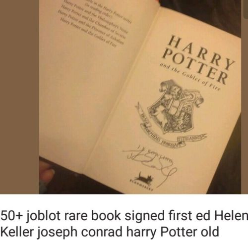 JK Rowling Forgery inside a Harry Potter and the Goblet of Fire