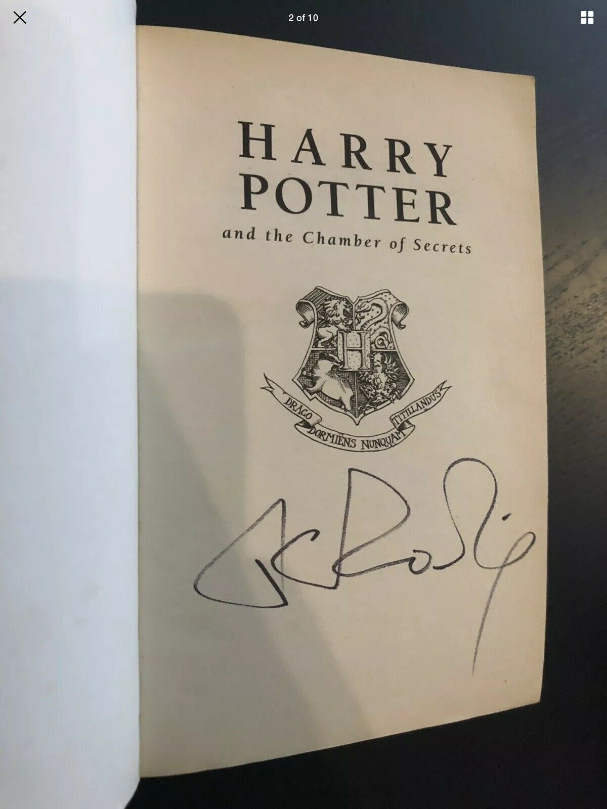 J.K. Rowling Forgery found on eBay inside a softcover Harry Potter and the Chamber of Secrets (published by Bloomsbury UK)