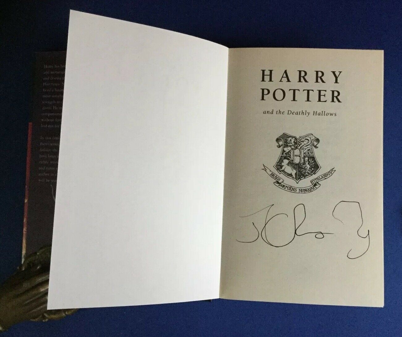 J.K. Rowling Forgery found inside a Harry Potter and the Deathly Hallows; found on eBay UK